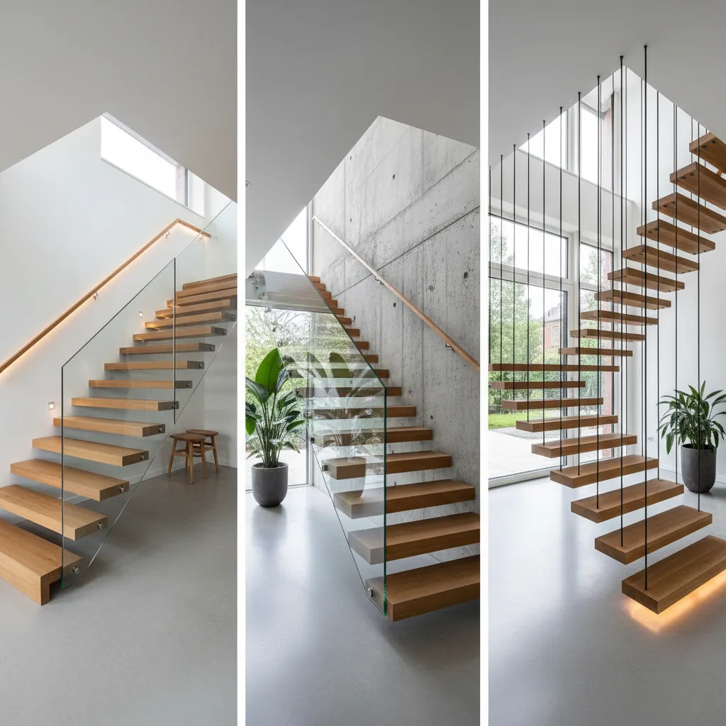 Diferentes tipos de escaleras de madera para interiores