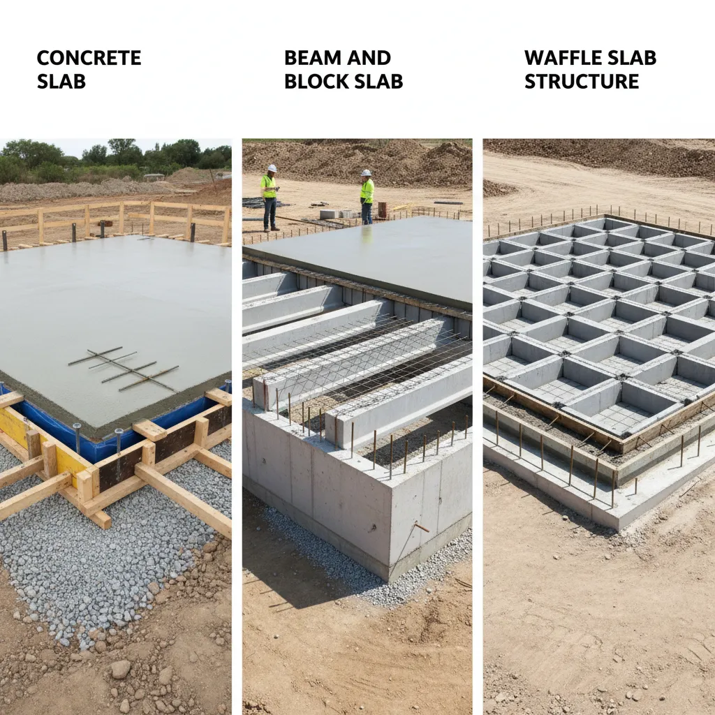 diferentes tipos de losas estructurales en construcción residencial