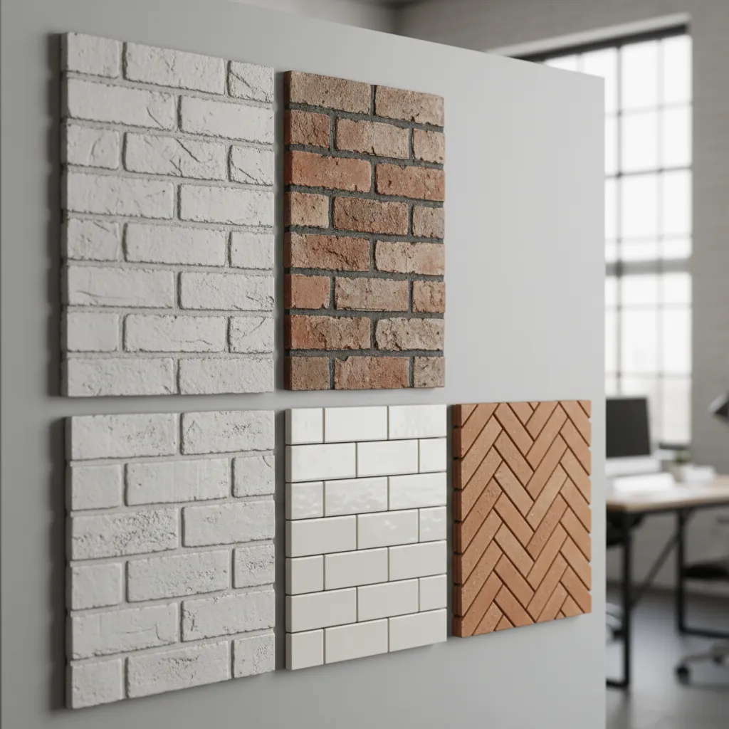 Diferentes tipos de plaquetas decorativas de ladrillo para interiores