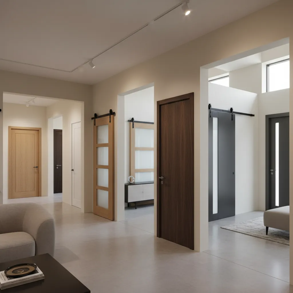 Comparación de diferentes estilos de puertas interiores modernas