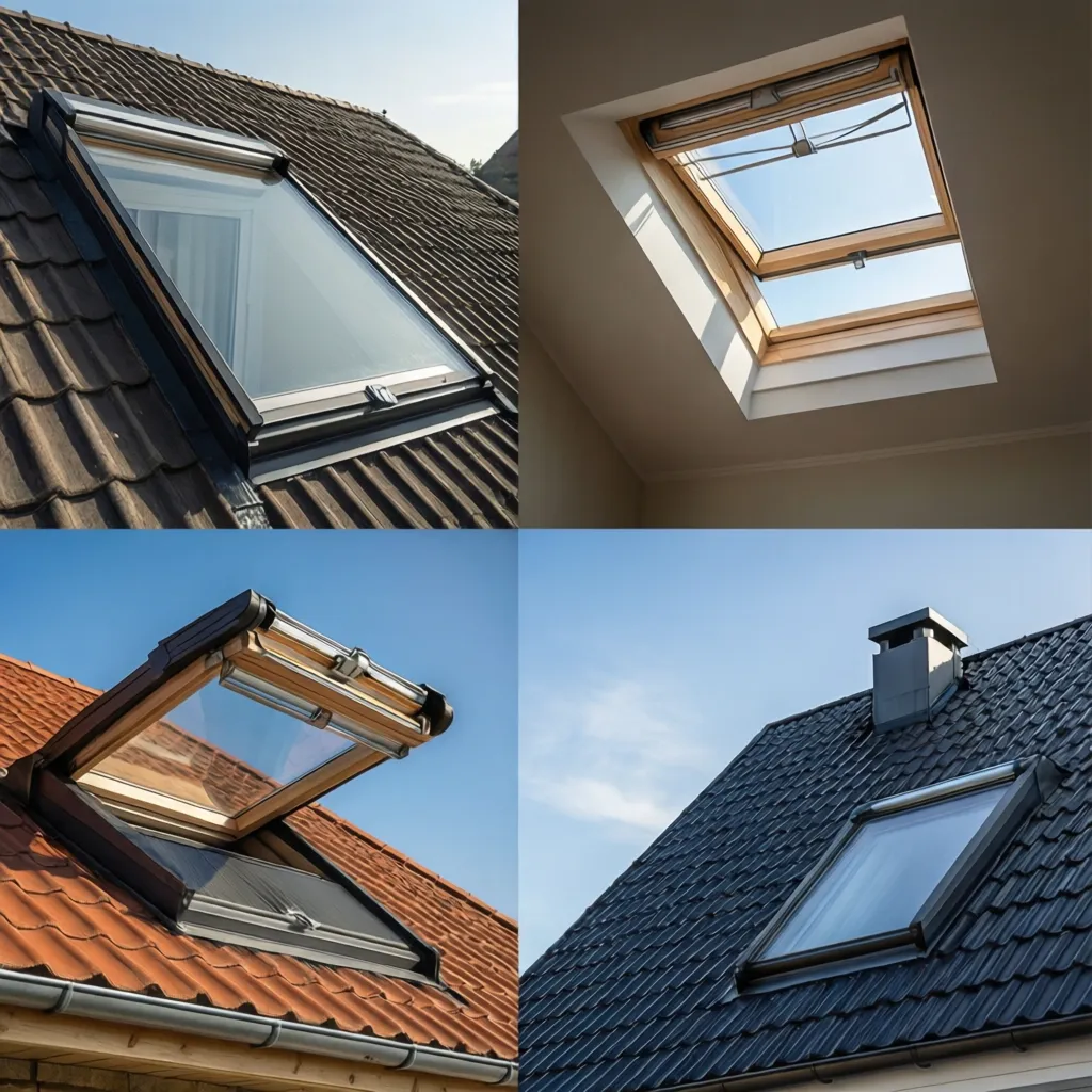 Diferentes tipos de tragaluces en techos residenciales