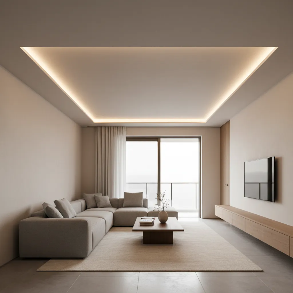 Techo flotante con iluminación LED indirecta perimetral