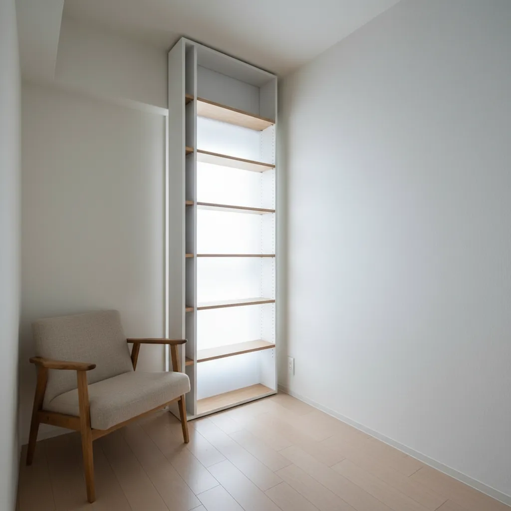 “借景”をつくる本棚レイアウト：東京小戸型で抜けを確保