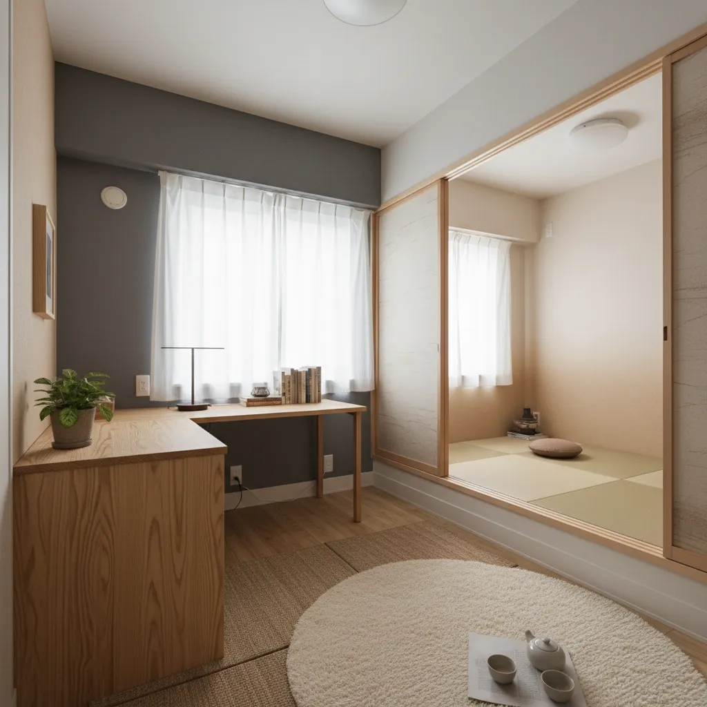 Tips 1: 1Rでも“ゾーン分け”で集中をつくる（東京公寓デザイン）