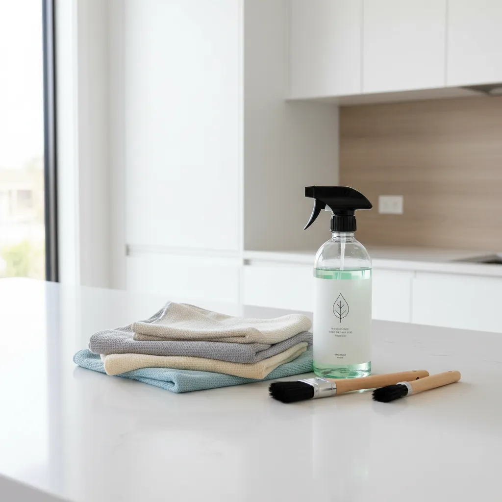 Soft brush microfiber cloth and cleaning tools for textured cabinet doors