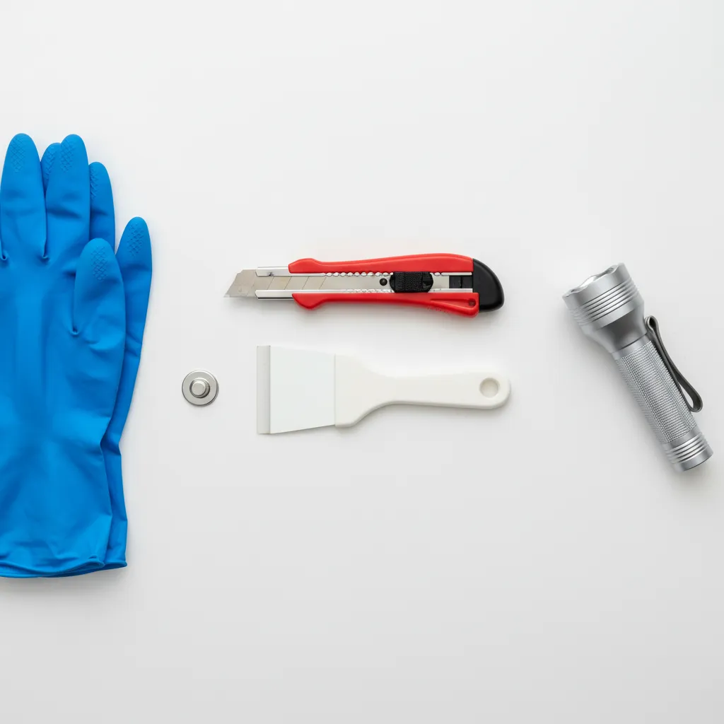 Basic tools for removing a stuck bathroom fan cover
