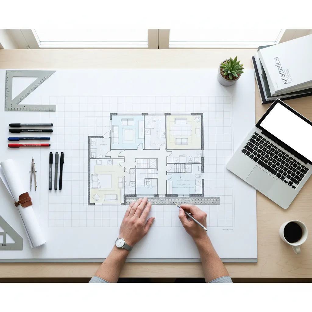 architectural floor plan layout for townhouse design