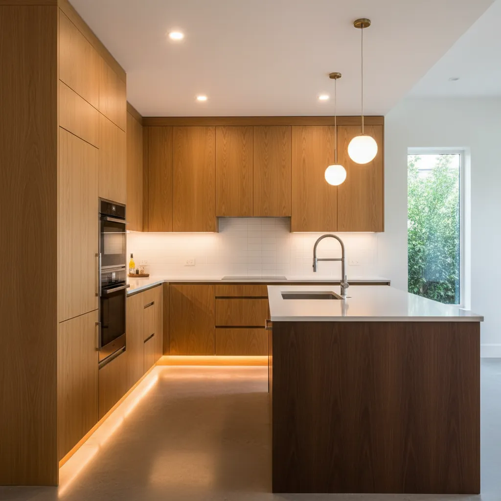 Thiết kế bếp biệt thự nhà phố với layout hợp lý