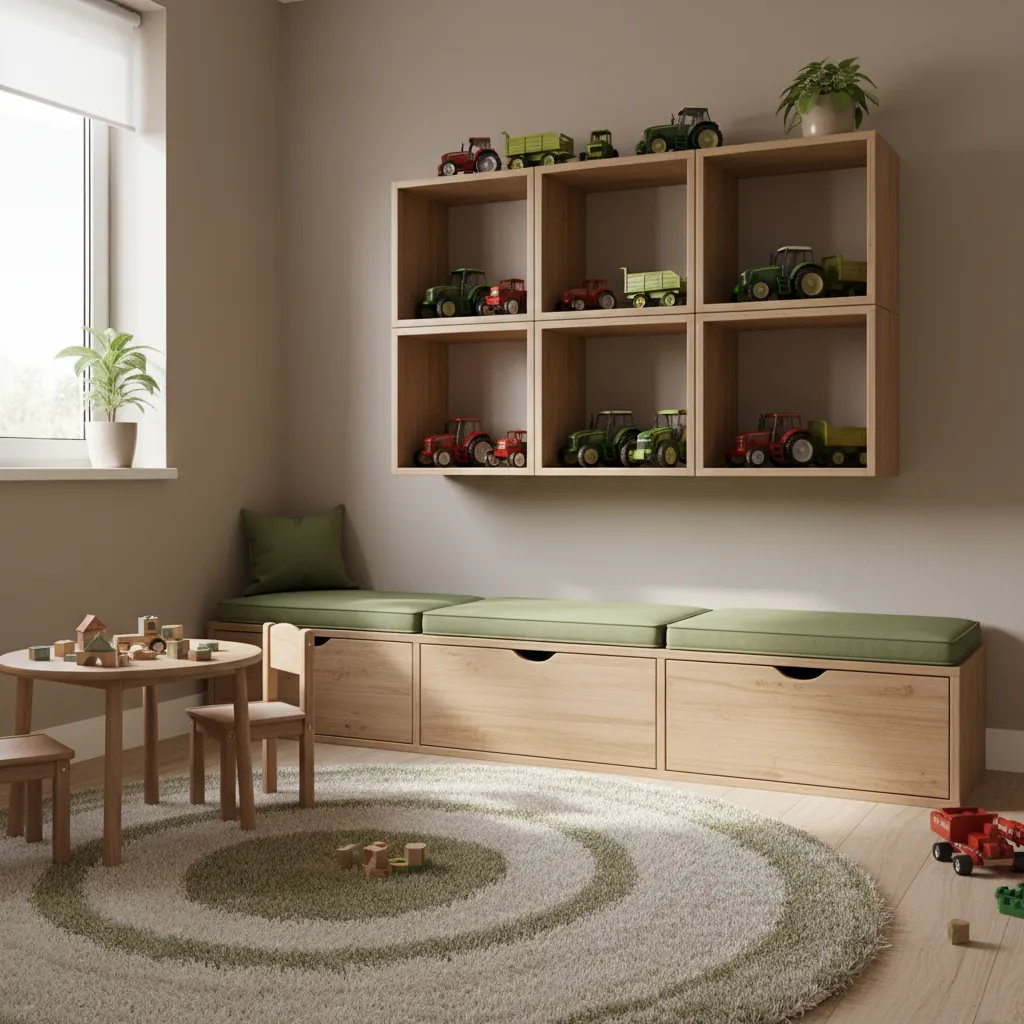 Storage Solutions for Toys in a Tractor Themed Room