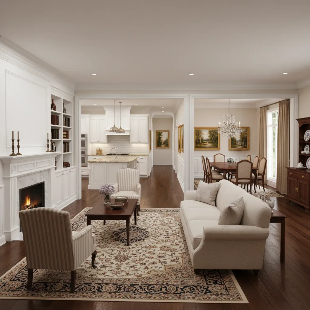 Traditional home layout with separate kitchen dining and living rooms