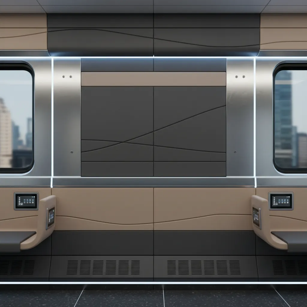 Paneles interiores de tren con materiales compuestos modernos