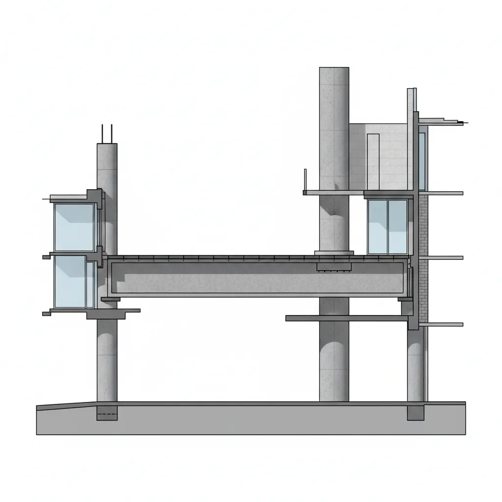 diagram illustrating transfer beam supporting relocated column