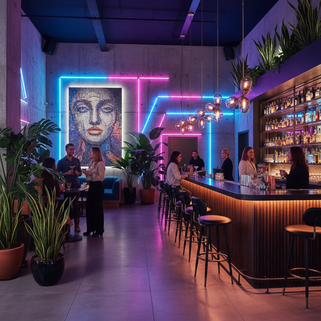Bar moderno con diseño atractivo para redes sociales