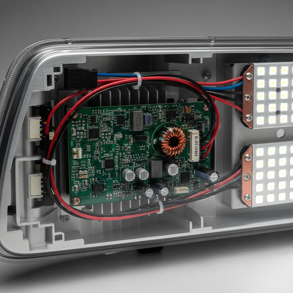 modern LED truck headlight electronics and driver module