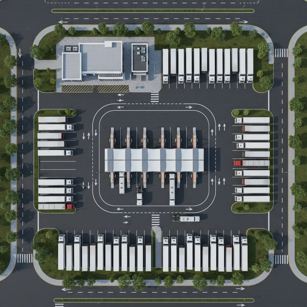 Floor plan truck stop design layout