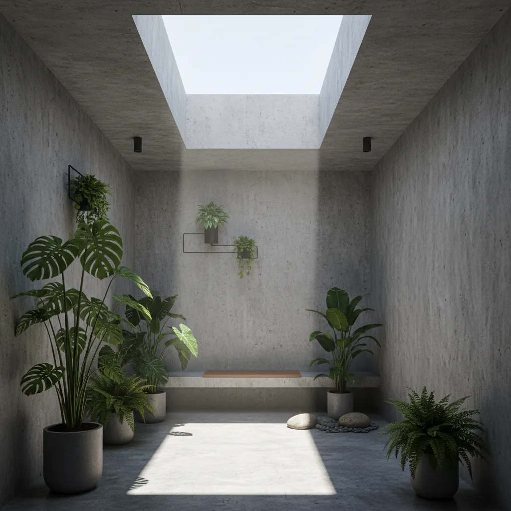 Small indoor courtyard skylight bringing light into a narrow tube house