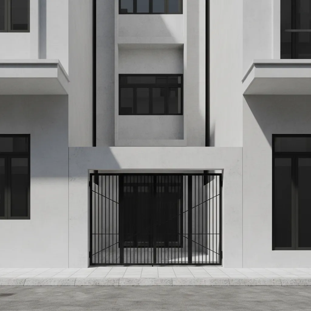 Cổng sắt hiện đại cho nhà ống mặt tiền hẹp