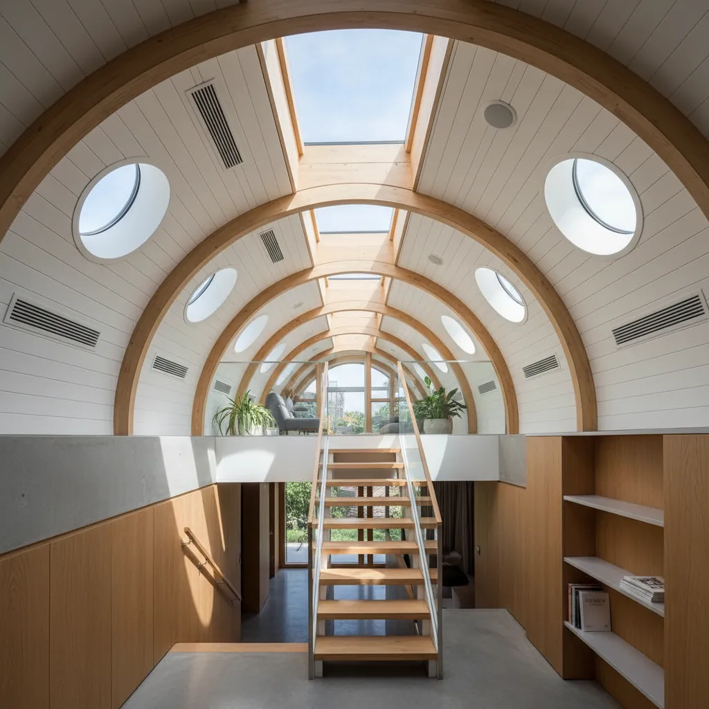 Tube house roof ventilation and skylight design
