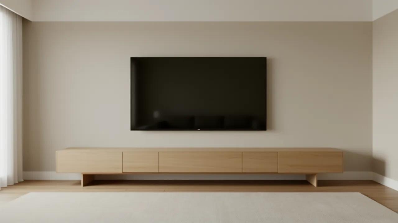 example of correct TV stand width compared to television size