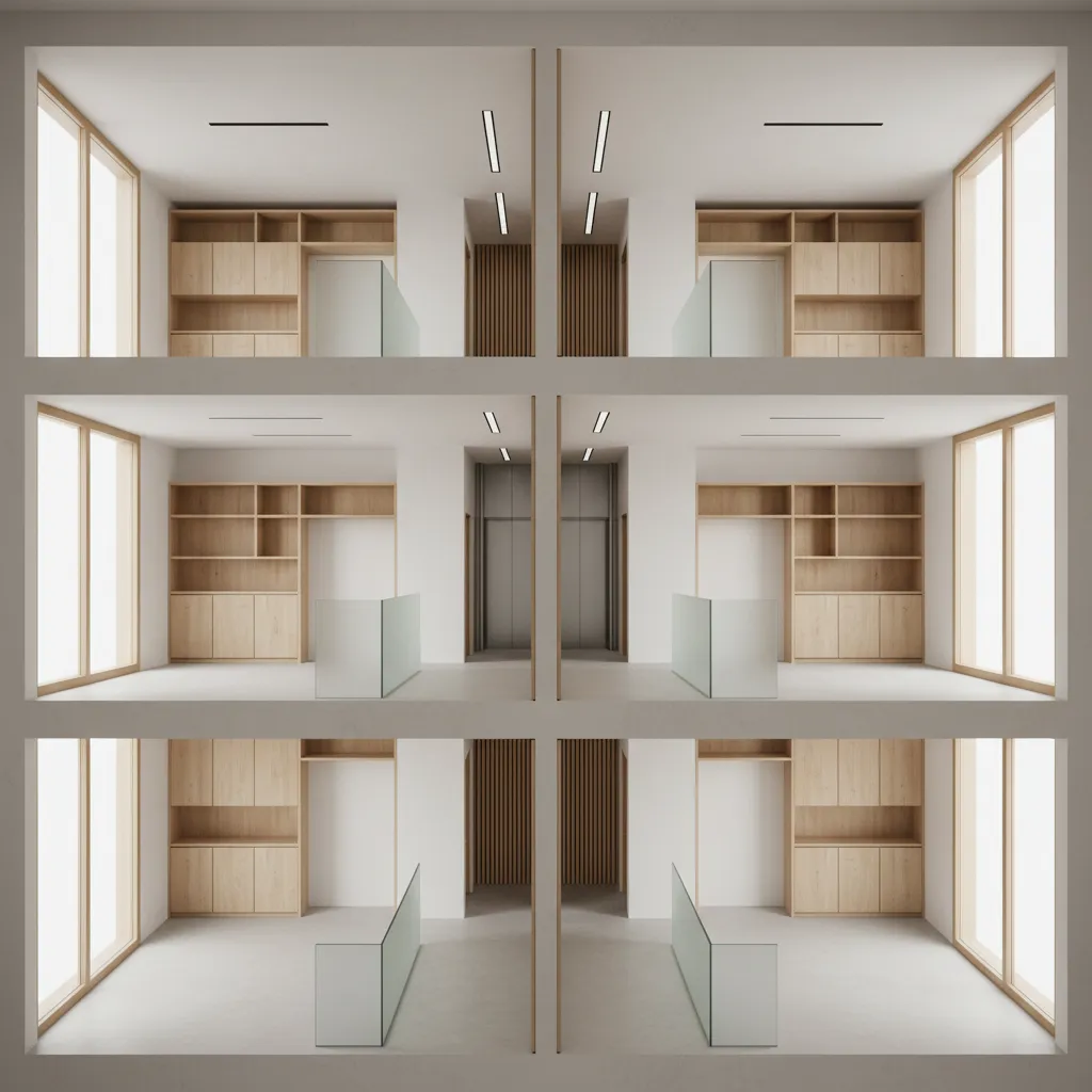 Two-Flat Per Floor: Compact Futures: Small apartment plans calibrated for two stacked lifestyles per level