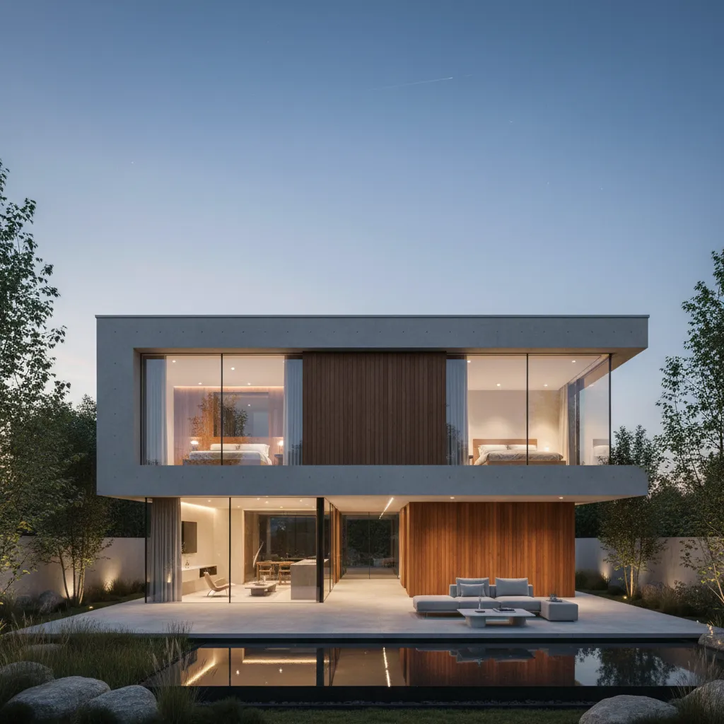 Casa moderna de dos plantas de aproximadamente 150 m²