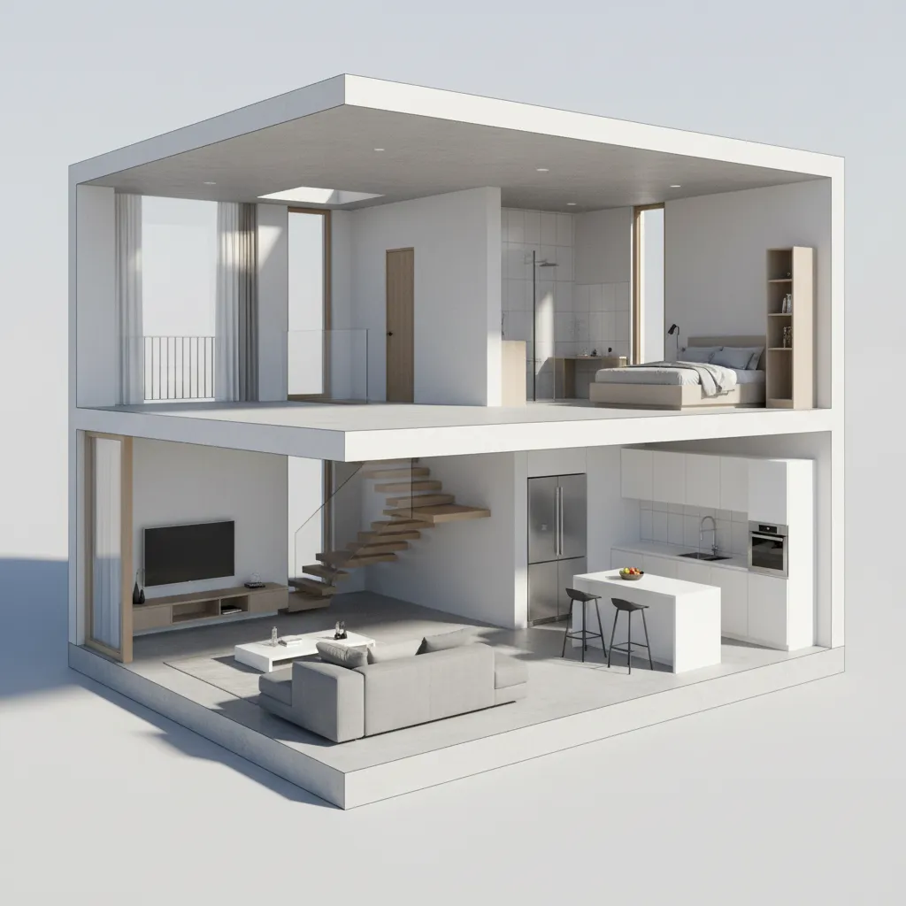 denah rumah dua lantai ukuran 5x12