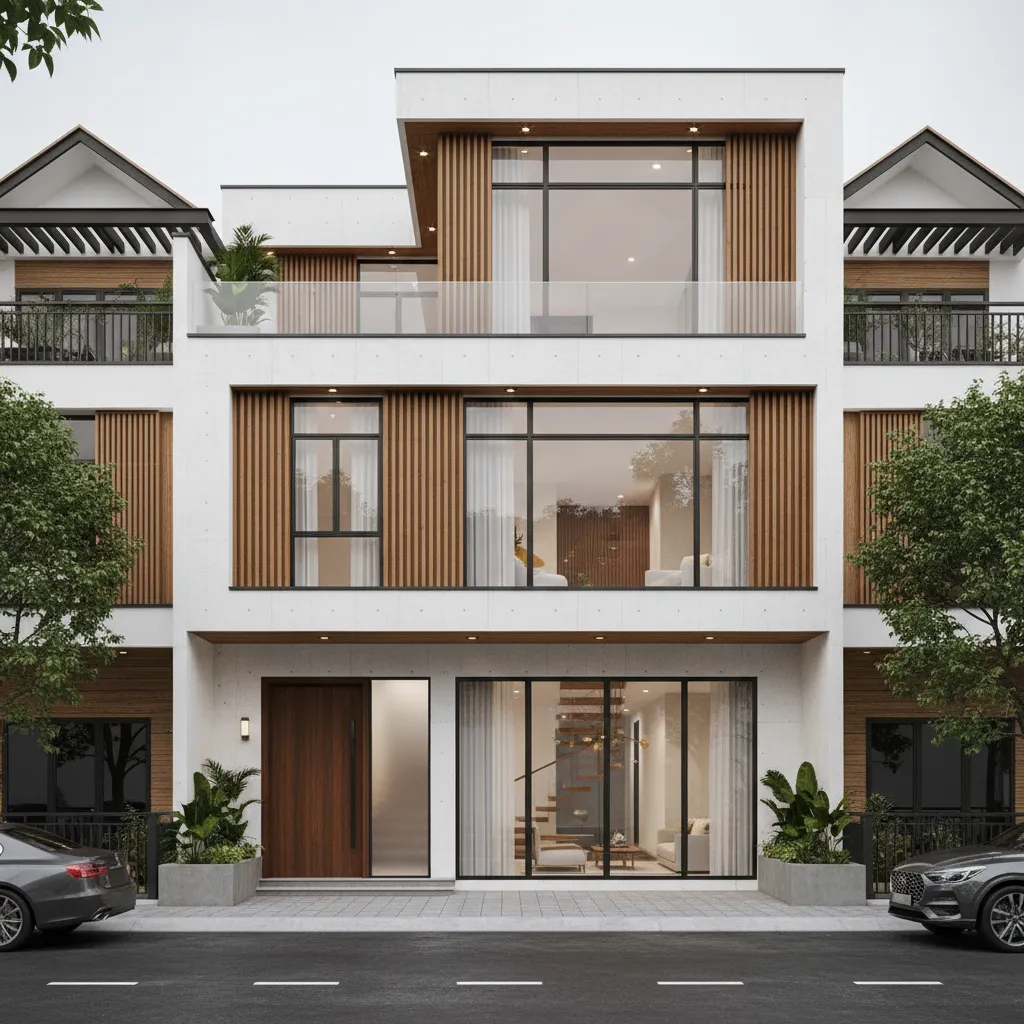 Mẫu thiết kế nhà 2 tầng mặt tiền 5m đẹp và tối ưu diện tích