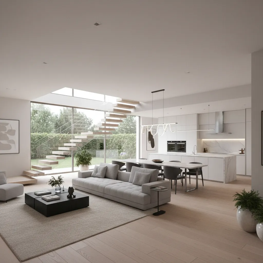 interior layout showing stair placement in a 9x10m house