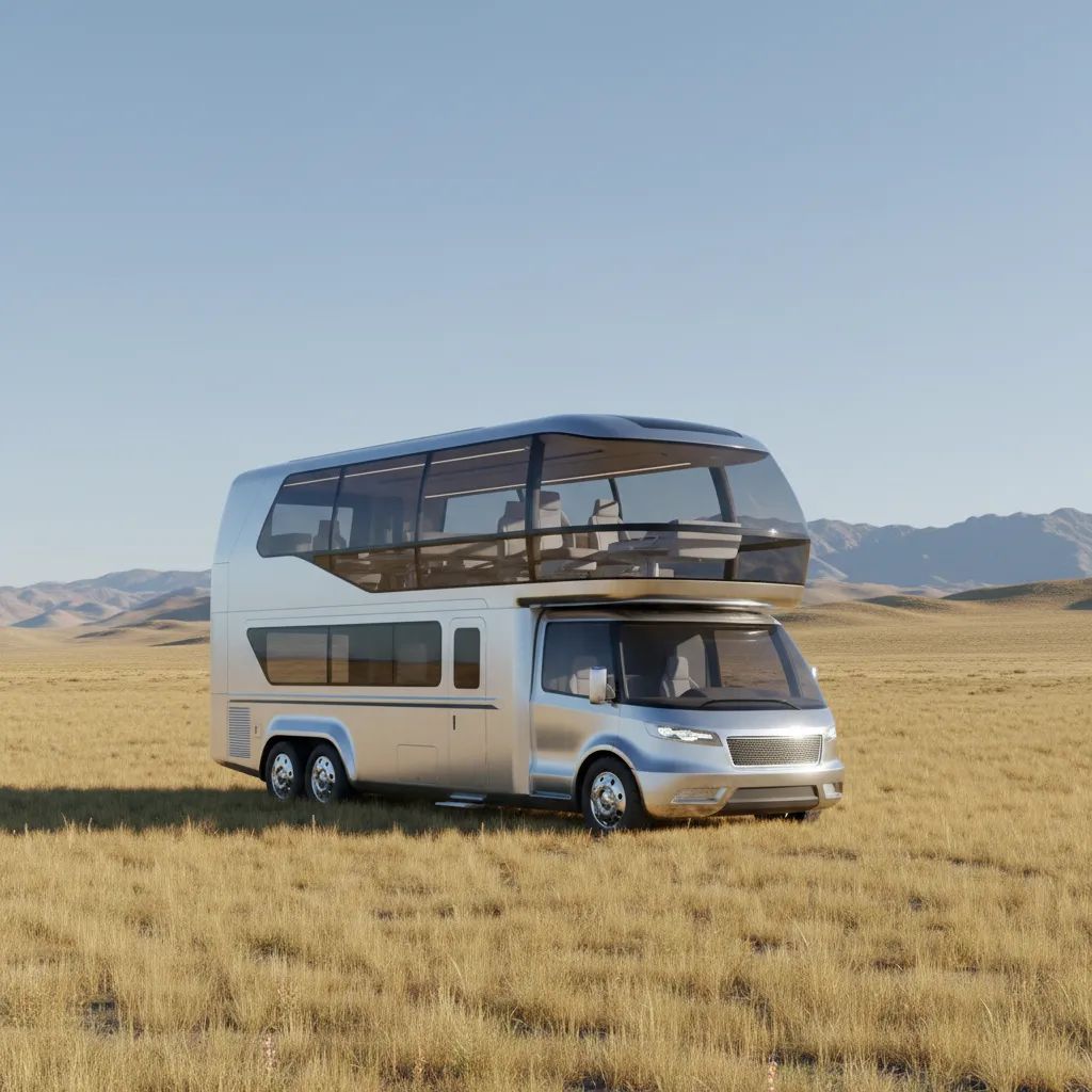 Concept two story RV with upper observation level