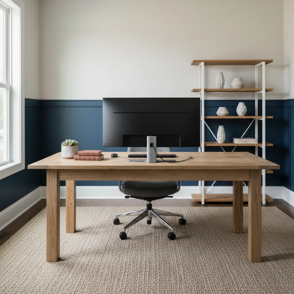 Best Two Tone Paint Color Combinations for Home Offices with Chair Rails