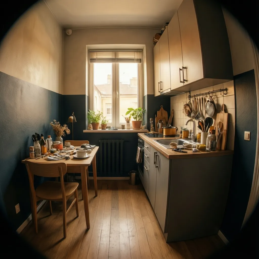 Two Tone Kitchen Wall Techniques for Small Rooms