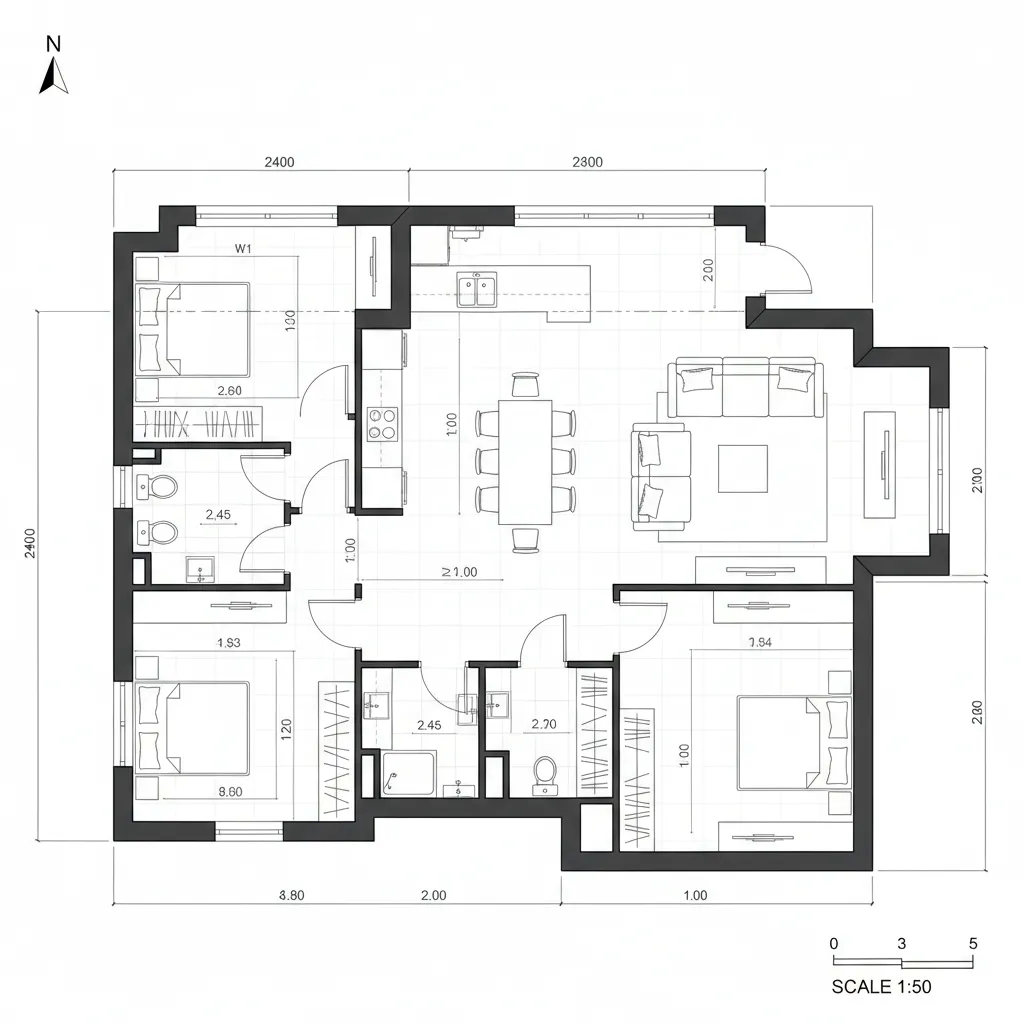 Two-Bedroom Unit: Dual Nodes, Shared Bus