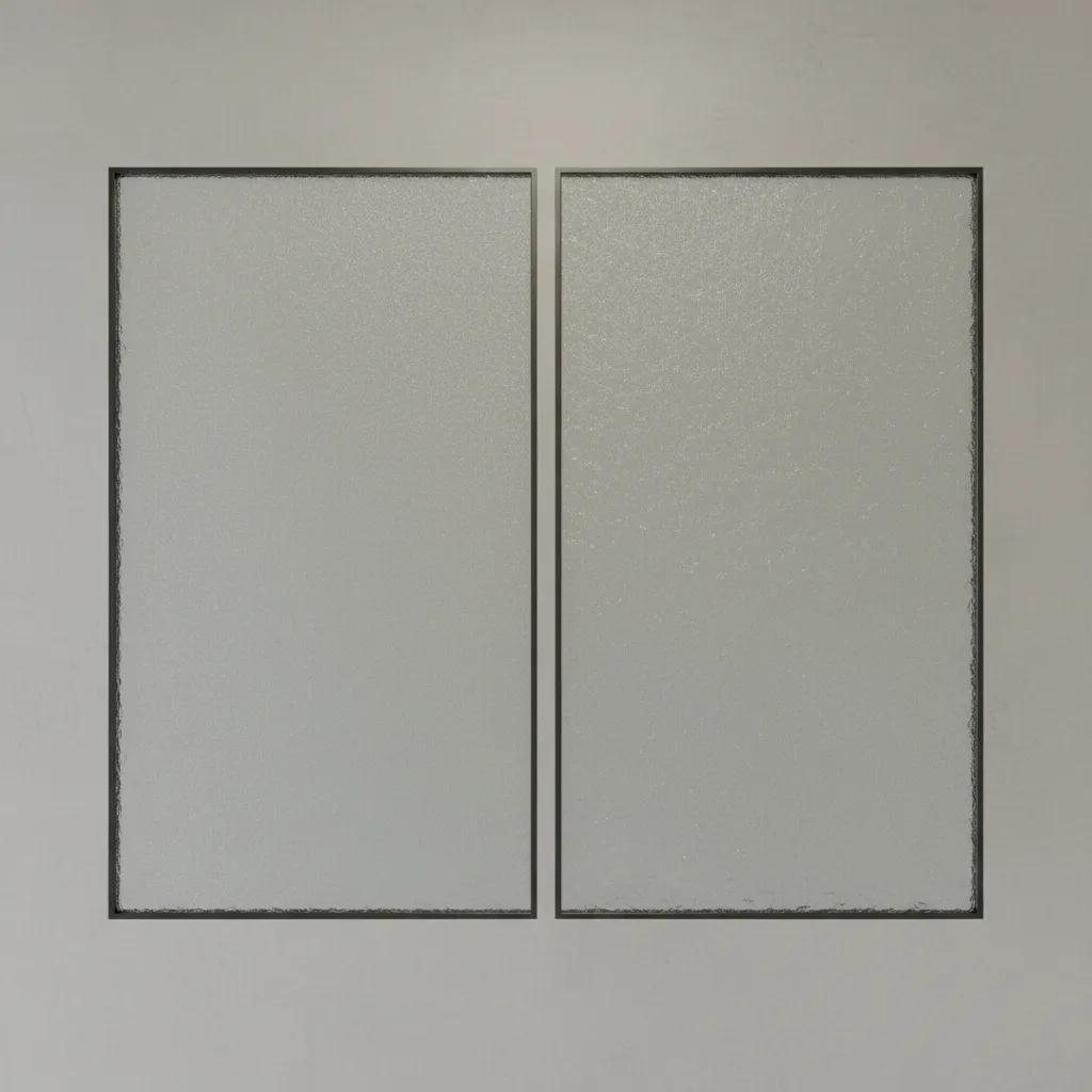 Comparison of acid etched and sandblasted frosted glass textures