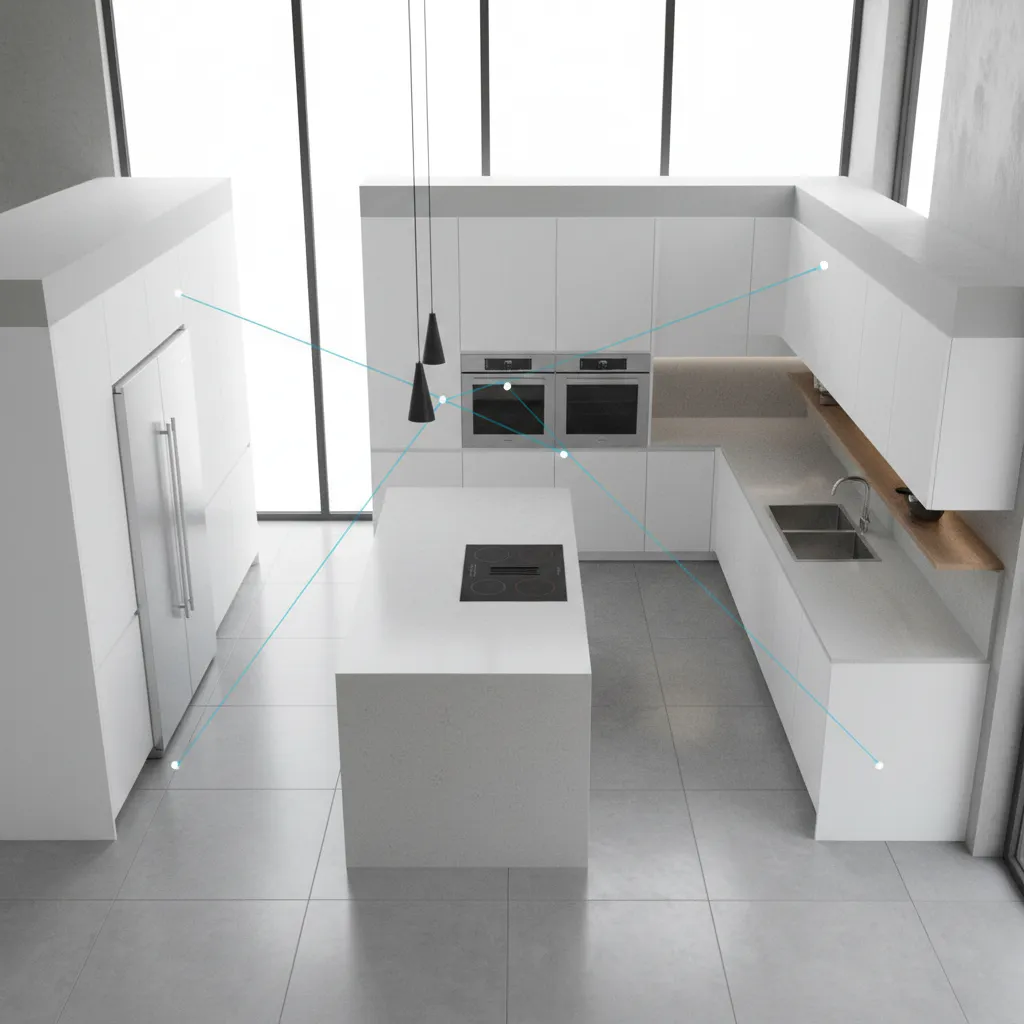 modern u shaped kitchen layout planning visualization