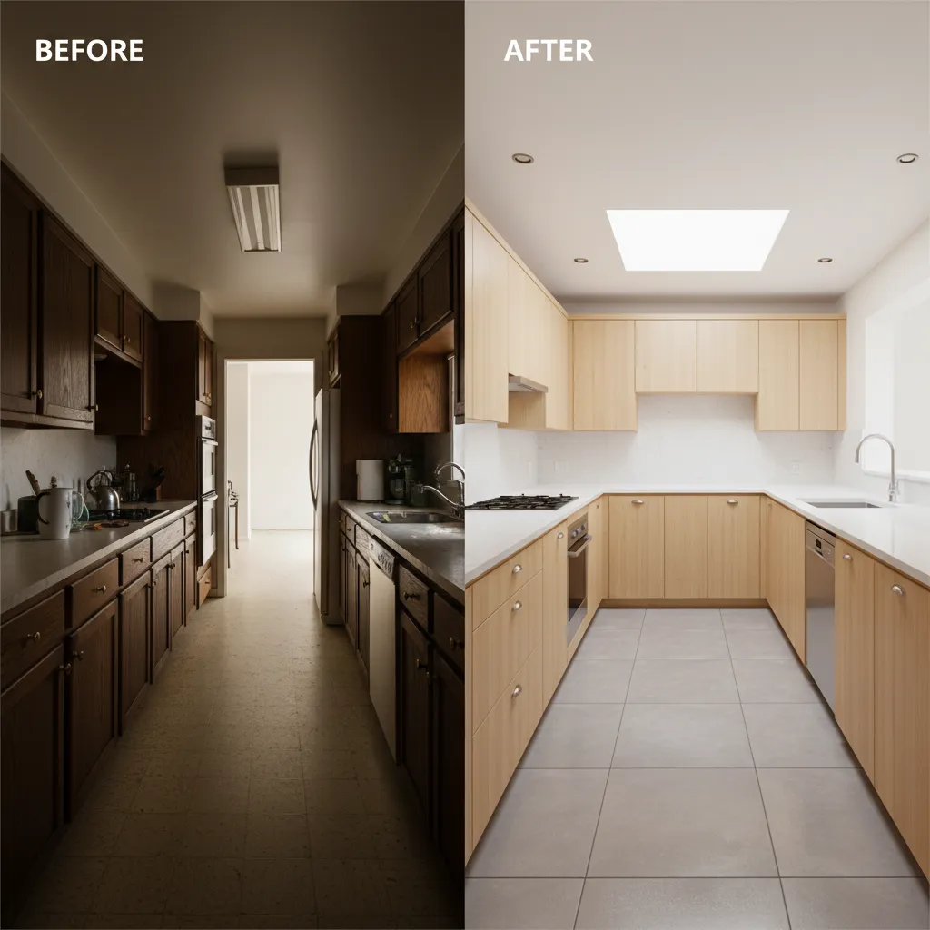 U Shaped Kitchen Remodel Before and After: Smart Layout Transformations