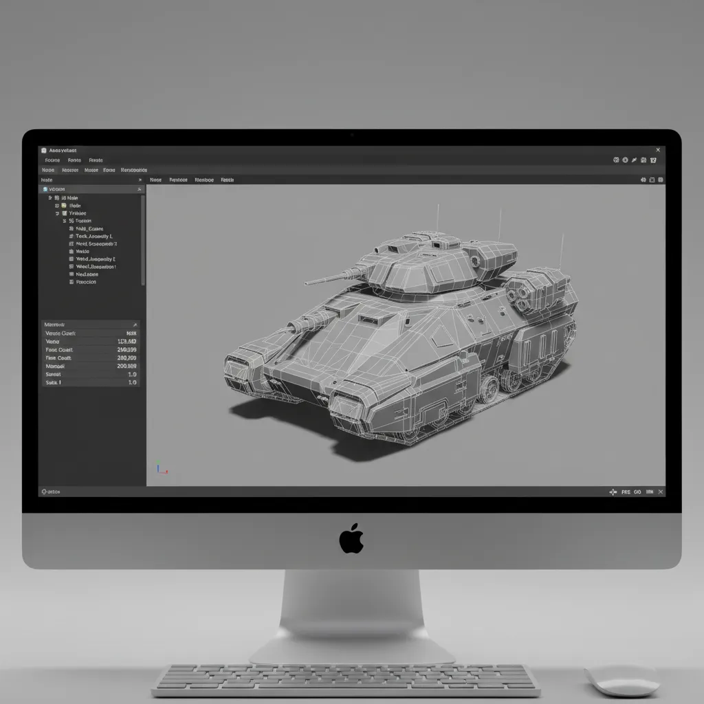 3D mesh preview of a game asset displayed inside a viewer tool