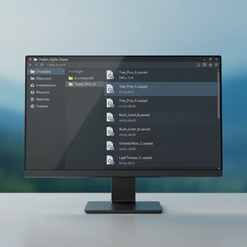 File directory showing UAsset, UExp, and UBulk dependency files together