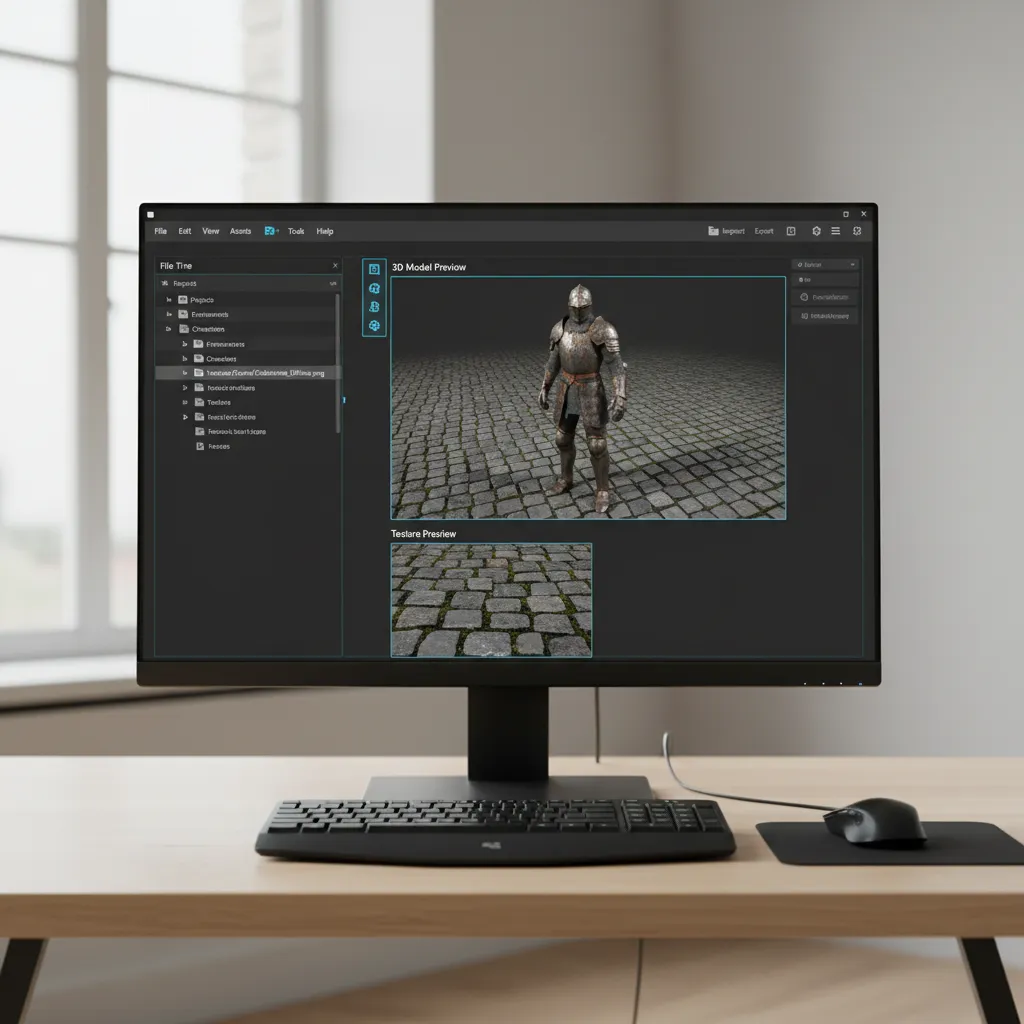 software interface previewing unreal engine asset files and textures