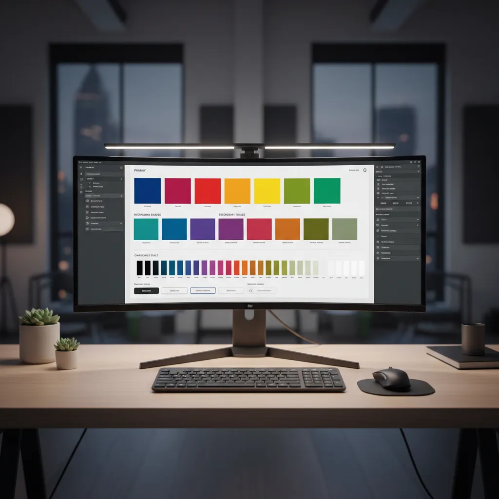 user interface design system showing structured color palette hierarchy for digital product