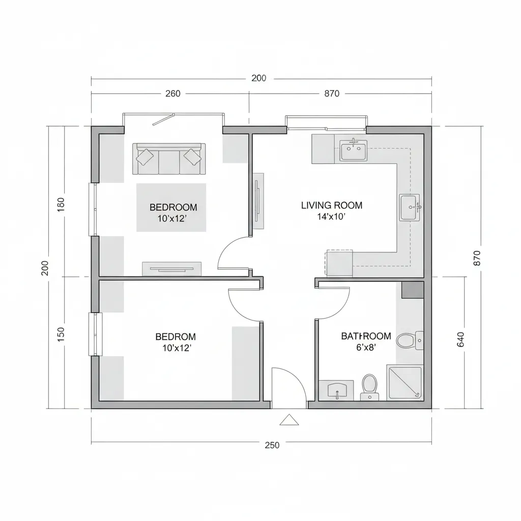Diagram ukuran ruangan ideal untuk rumah kecil