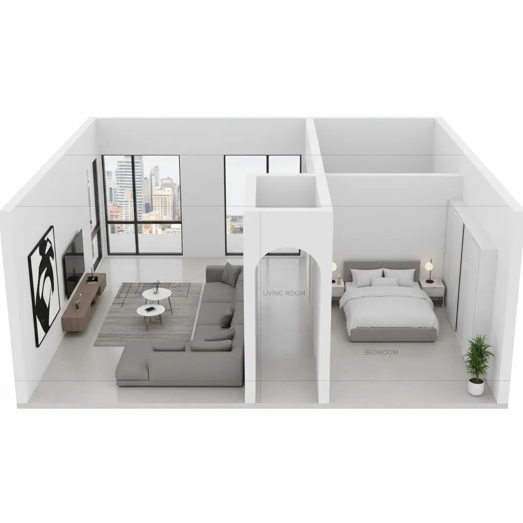 Simulasi ukuran ruangan rumah minimalis