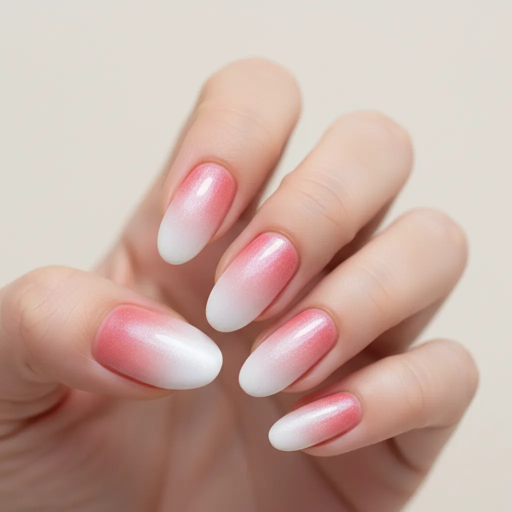 Uñas con efecto degradado hecho con esponja