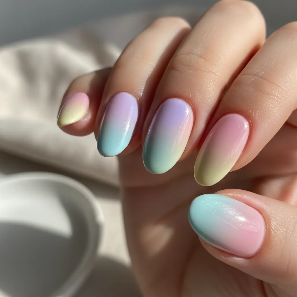 Diseño de uñas con degradado hecho con esponja de maquillaje