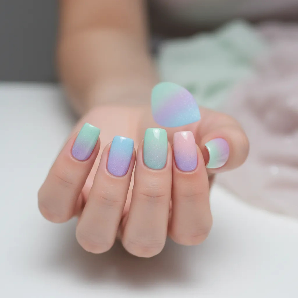 Diseño de uñas con efecto degradado suave