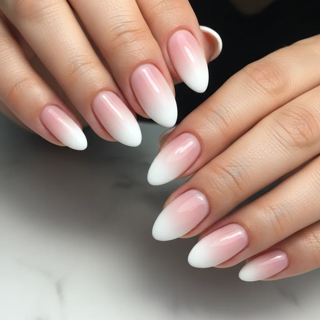 Diseño de uñas con degradado hecho con esponja