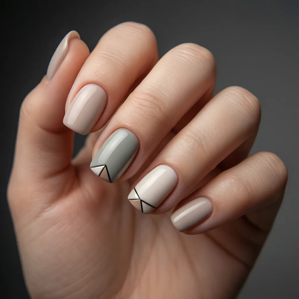 Manicura minimalista moderna con colores suaves