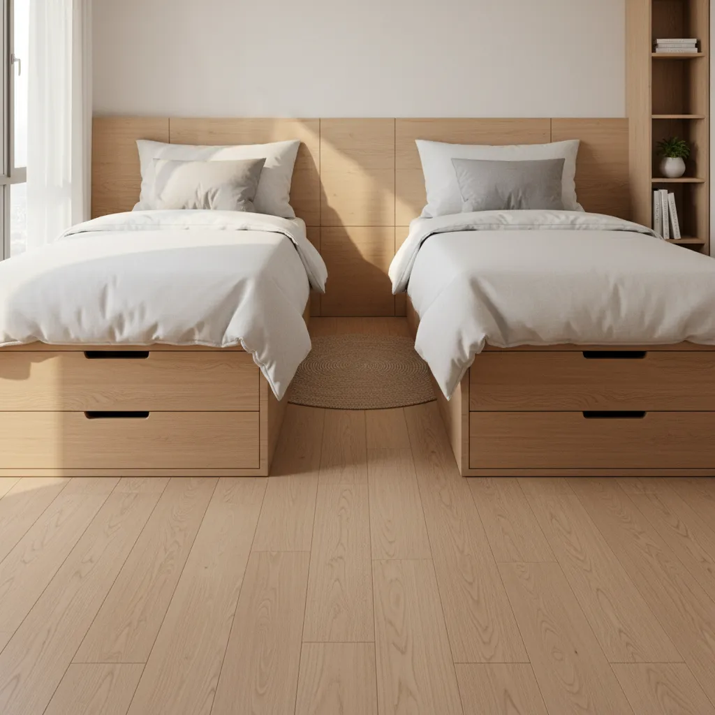 Twin beds with pull out storage drawers underneath