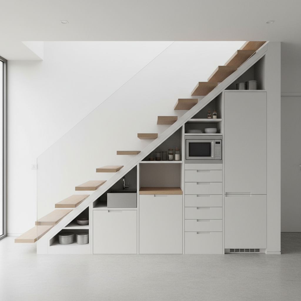Kitchen Under Stairs Feels Cramped Fix Layout Vent