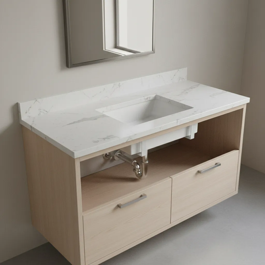 undermount sink negative reveal cutout edge detail