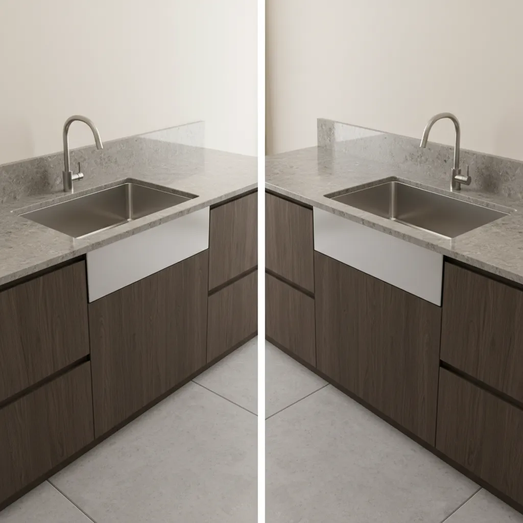comparison of undermount and drop in kitchen sink styles